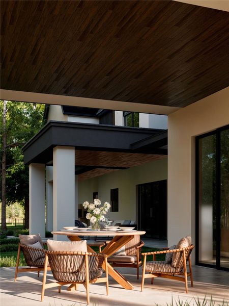 Exterior details and patio area of a home in , Conroe (Image 3). Exterior details and patio area of a home in , Conroe (Image 3).