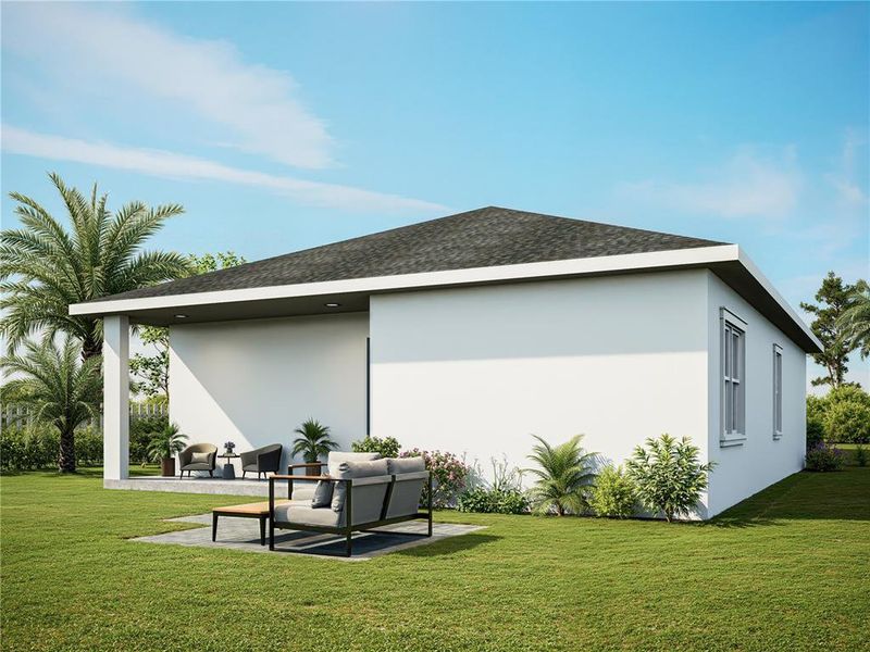 Exterior details and patio area of a home in , Tampa (Image 3). Exterior details and patio area of a home in , Tampa (Image 3).