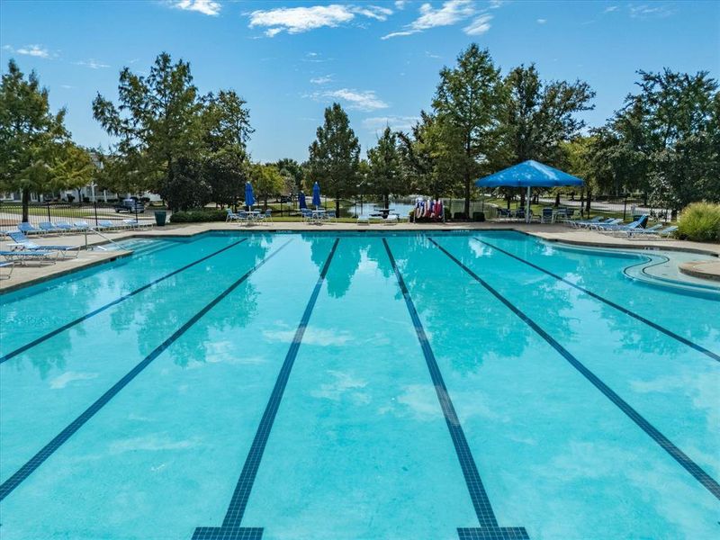 Community pool with a patio Community pool with a patio