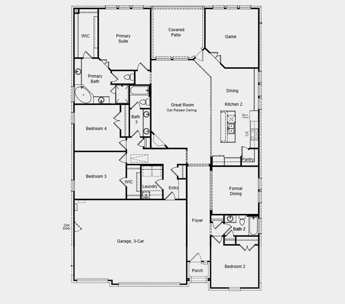 2D floor plan layout for the Garnet by Taylor Morrison in The Ranch at Uptown Celina 60s, Celina, TX (Image 4).