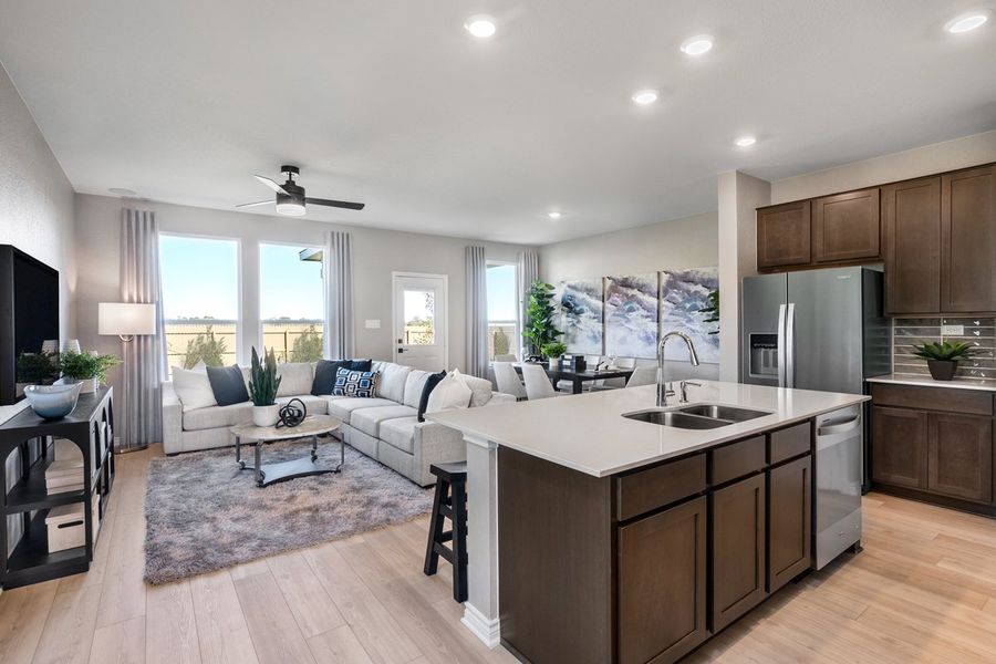 Representative furnished interior of a home built from the 2527 by KB Home in Southton Cove, Elmendorf (Image 3).