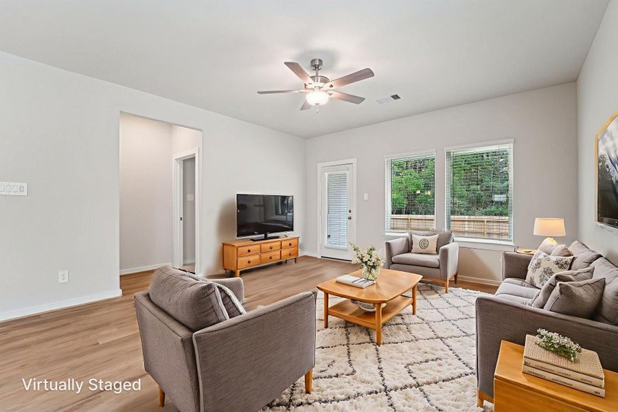 Furnished interior view inside a new home in Landing Meadows - Traditional Series, New Caney (Image 19). Furnished interior view inside a new home in Landing Meadows - Traditional Series, New Caney (Image 19).
