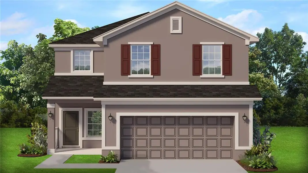 Front exterior of a new home in Villamar, Winter Haven, FL, highlighting curb appeal (Image 1).