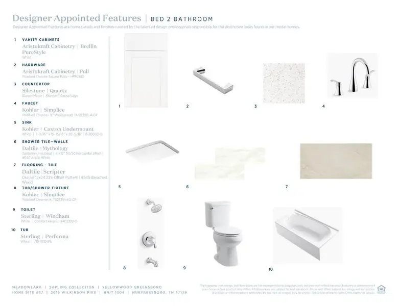 Sample of building materials used in homes in Meadowlark, Murfreesboro (Image 11). Sample of building materials used in homes in Meadowlark, Murfreesboro (Image 11).