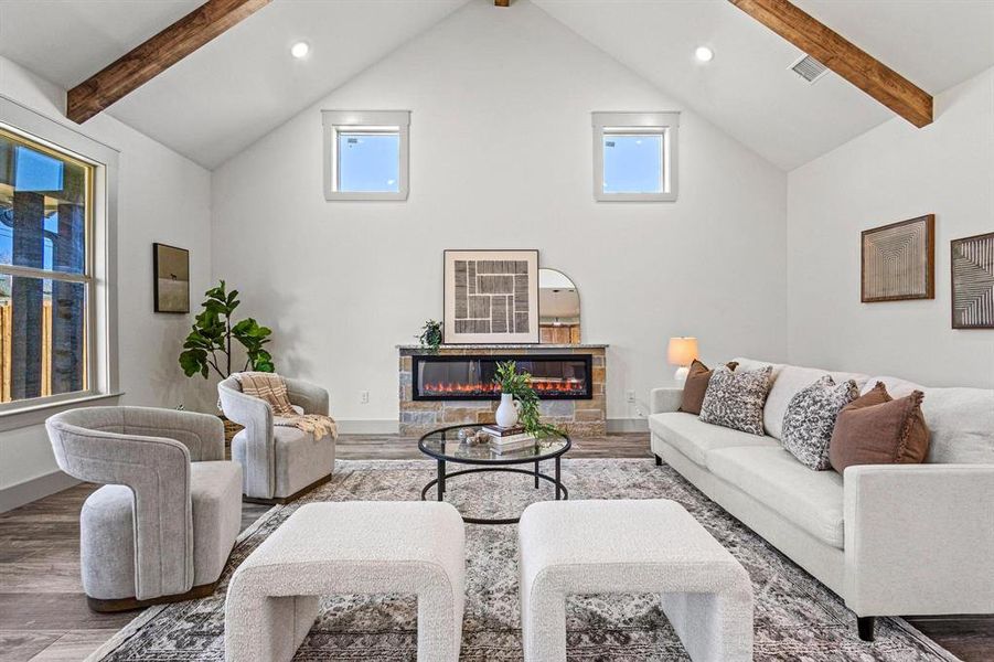 Furnished interior view inside a new home in , Howe (Image 9).