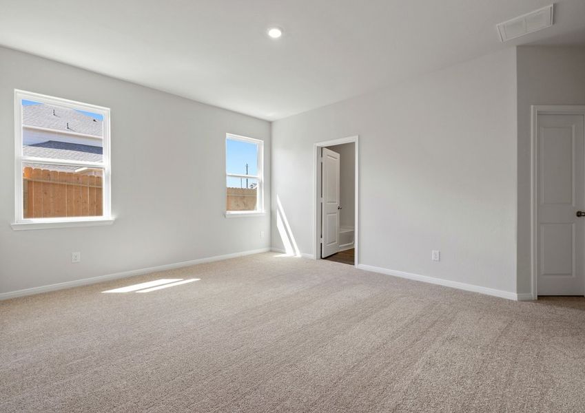 Master bedroom with two windows facing the backyard Master bedroom with two windows facing the backyard
