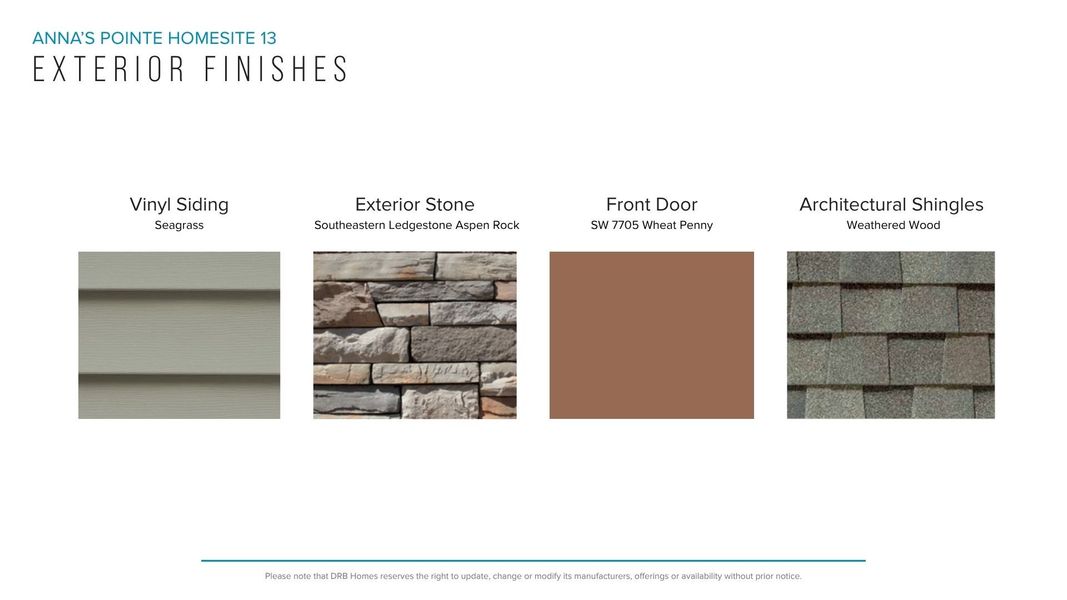 Sample of building materials used in homes in Anna's Pointe, Simpsonville (Image 16).