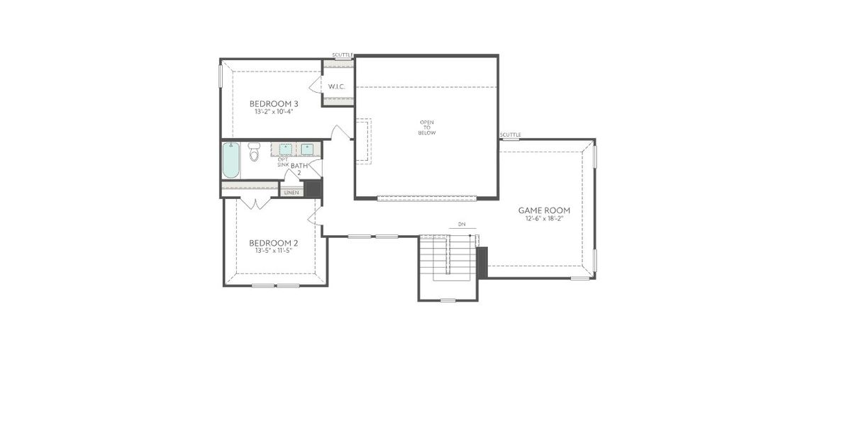2D floor plan layout for the Davis by Tri Pointe Homes in LaPrelle, Haslet, TX (Image 3).
