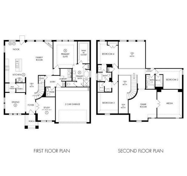 2D floor plan layout of this home in Massey Oaks - Estate Series, Pearland, TX (Image 2). 2D floor plan layout of this home in Massey Oaks - Estate Series, Pearland, TX (Image 2).