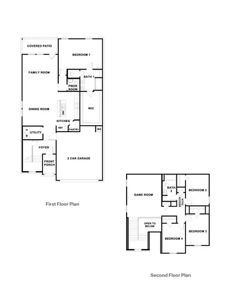 2D floor plan layout for the The Pierce by D.R. Horton in Briarwood, Elgin, TX (Image 2).