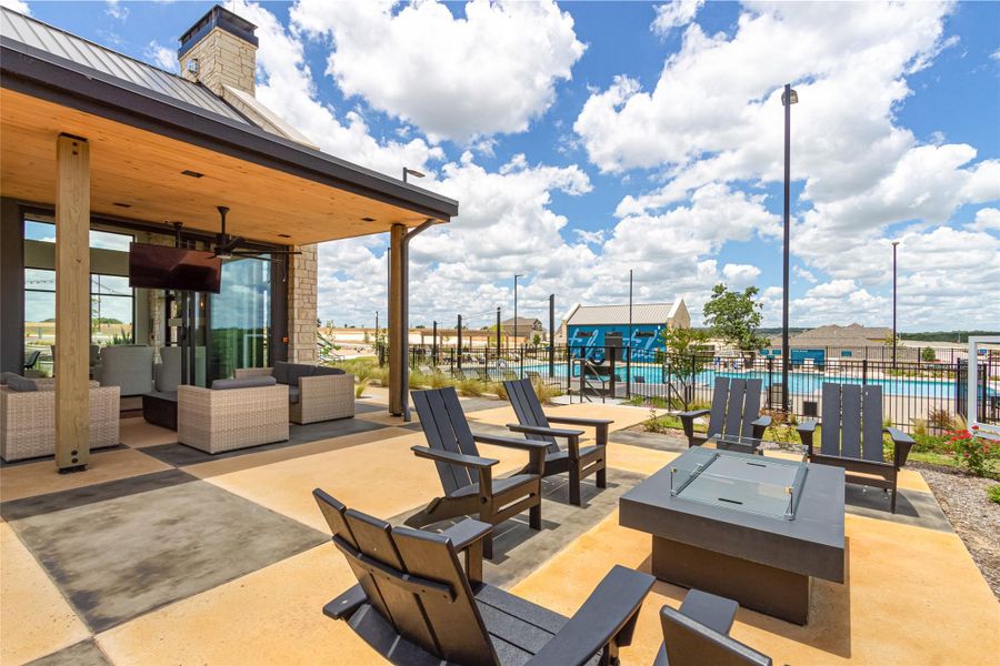 View of patio / terrace with an outdoor lounge area and ceiling fan