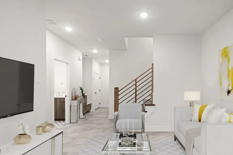 Furnished interior view inside a new home in Linkside Las Colinas, Irving (Image 3).
