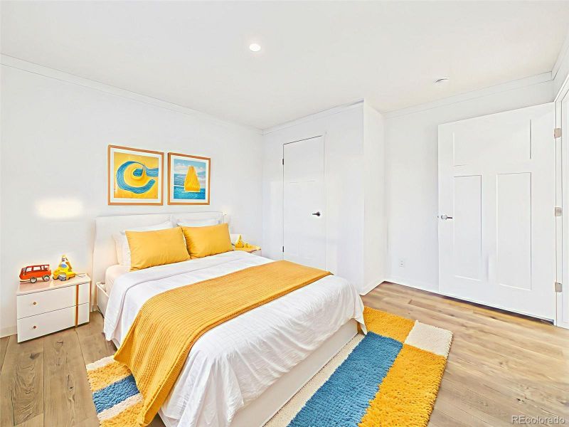 Virtually Staged Bright and cheerful, this 3rd bedroom is styled for versatility with space for sleeping, studying, or play.