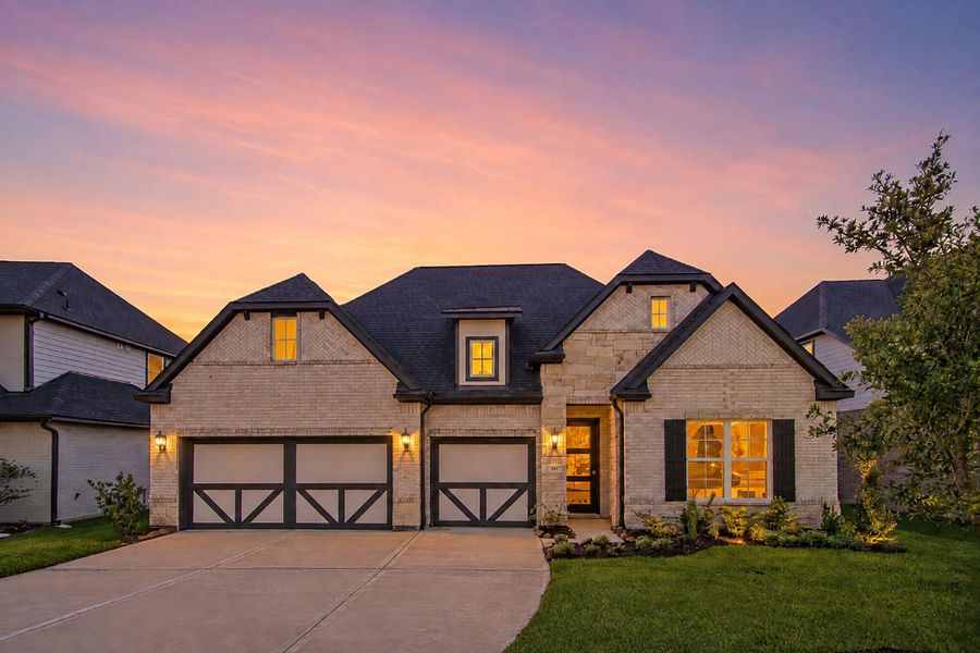 Front exterior of a new home in WaterStone, Montgomery, TX, highlighting curb appeal (Image 23).