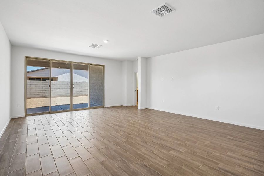Great room with upgraded 4 panel slider Great room with upgraded 4 panel slider