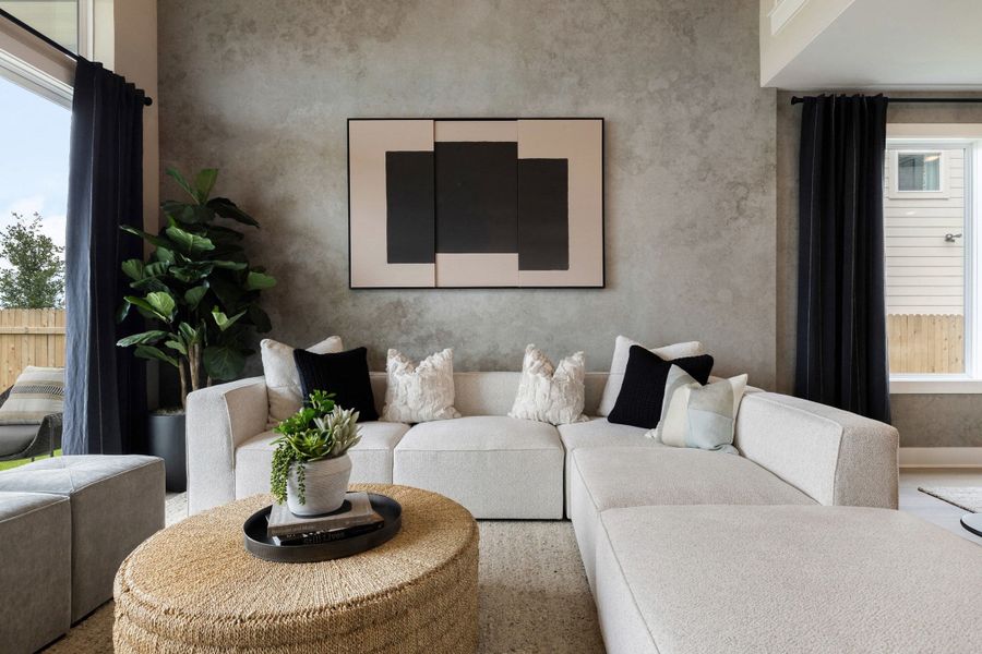 Furnished interior view inside a new home in Terrace Collection At Turner's Crossing, Buda (Image 30).
