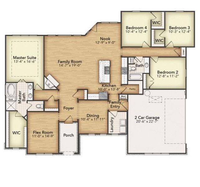 2D floor plan layout of this home in Oak Valley, Oak Ridge, TX (Image 5). 2D floor plan layout of this home in Oak Valley, Oak Ridge, TX (Image 5).