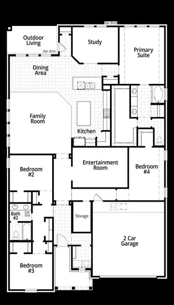 2D floor plan layout of this home in Jordan Ranch, Fulshear, TX (Image 3).