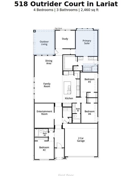 2D floor plan layout of this home in Lariat: 50ft. lots, Liberty Hill, TX (Image 2). 2D floor plan layout of this home in Lariat: 50ft. lots, Liberty Hill, TX (Image 2).