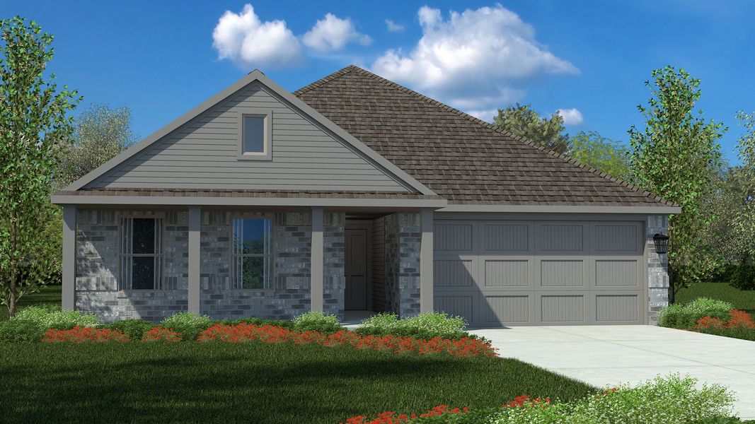 Representative exterior photo of a completed home built from the Bellvue by D.R. Horton in Saratoga, Granbury, TX (Image 22). Representative exterior photo of a completed home built from the Bellvue by D.R. Horton in Saratoga, Granbury, TX (Image 22).