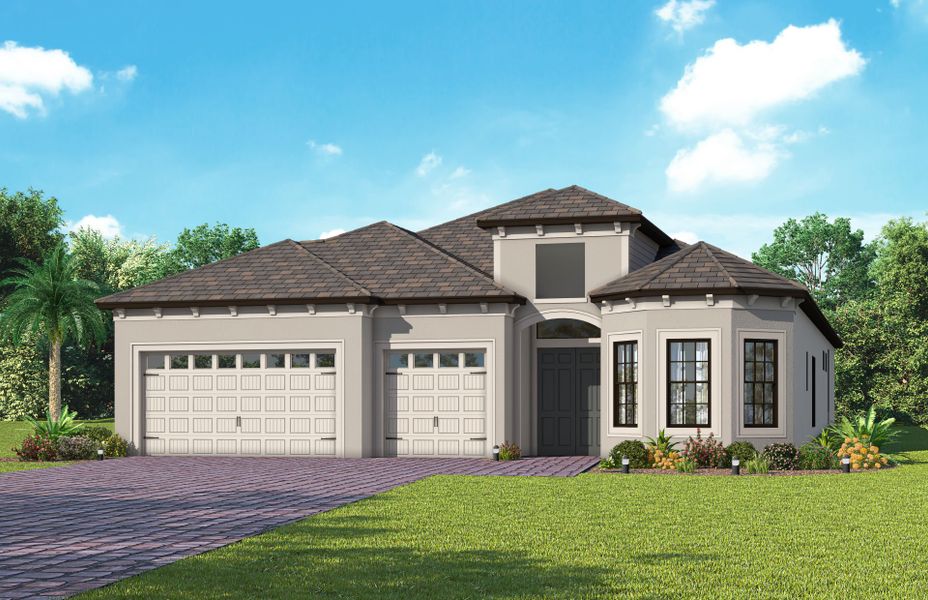 Representative exterior photo of a completed home built from the Layton by Del Webb in Del Webb Naples, Ave Maria, FL (Image 21). Representative exterior photo of a completed home built from the Layton by Del Webb in Del Webb Naples, Ave Maria, FL (Image 21).