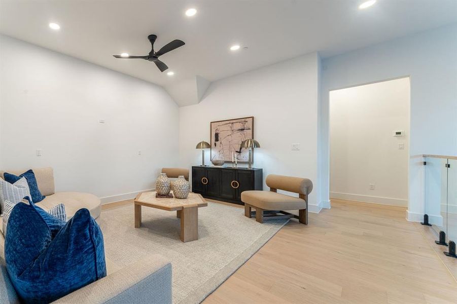 upstairs