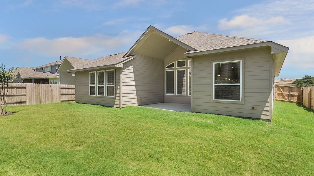 Representative exterior details of a home built from the Brenner by Chesmar Homes in Newhaven, Manor (Image 25).