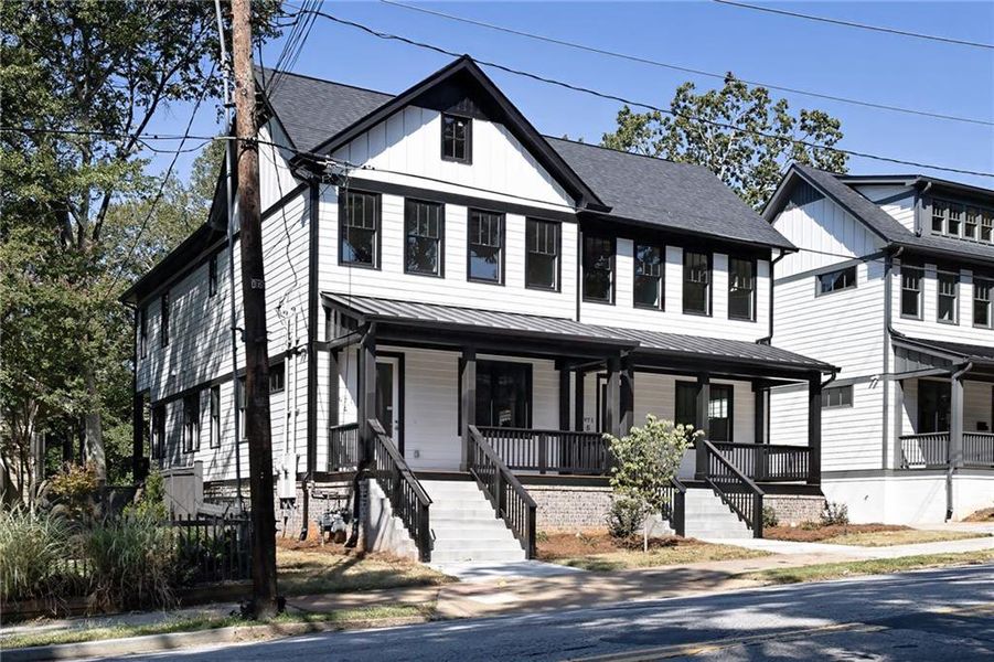 Front exterior of a new home in , Atlanta, GA, highlighting curb appeal (Image 26).