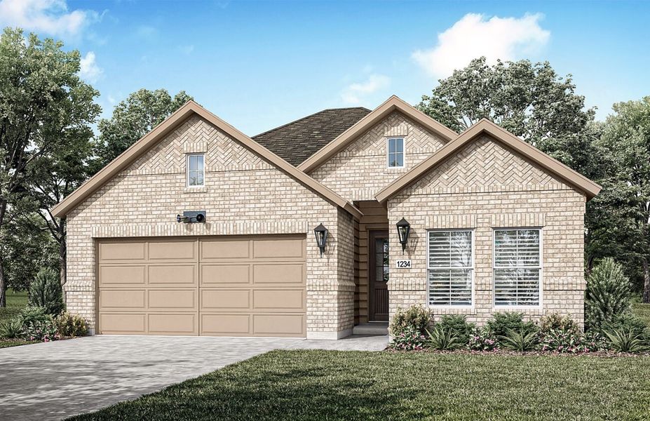 Representative exterior photo of a completed home built from the Milan by Ladera Texas in Ladera Little Elm, Little Elm, TX (Image 10). Representative exterior photo of a completed home built from the Milan by Ladera Texas in Ladera Little Elm, Little Elm, TX (Image 10).