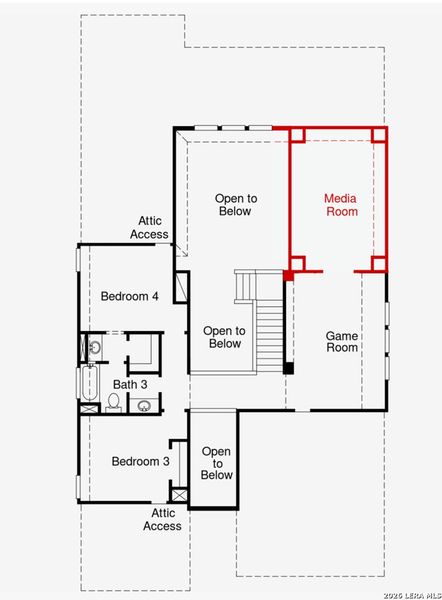2D floor plan layout of this home in Mayfair, New Braunfels, TX (Image 3).