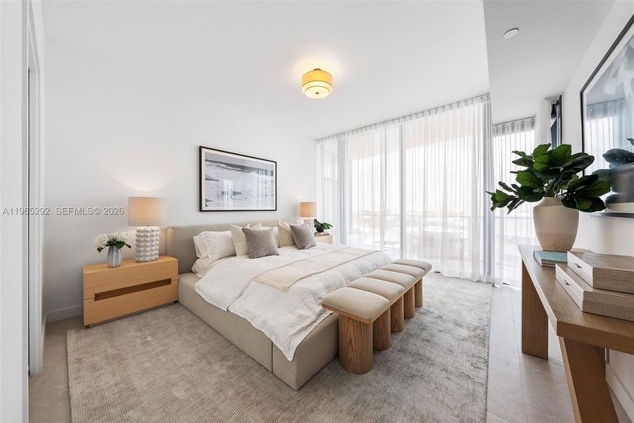 Furnished interior view inside a new home in Five Park, Miami Beach (Image 37).