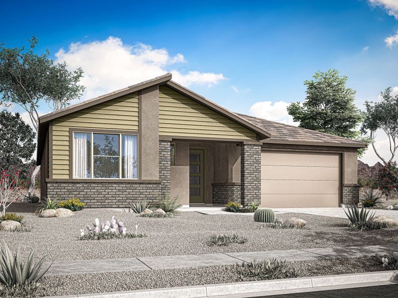 Representative exterior photo of a completed home built from the Dove by Mattamy Homes in Bella Vista Farms, San Tan Valley, AZ (Image 5). Representative exterior photo of a completed home built from the Dove by Mattamy Homes in Bella Vista Farms, San Tan Valley, AZ (Image 5).