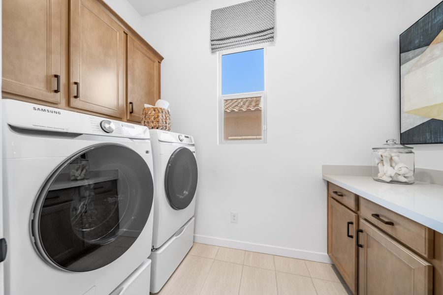 Laundry Room | Brisa Model Home | Mira Vista at Victory in Buckeye, AZ by Landsea Homes
