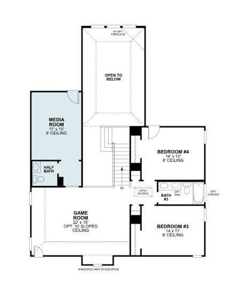 2D floor plan layout of this home in Chaparral Park, Oak Point, TX (Image 3).