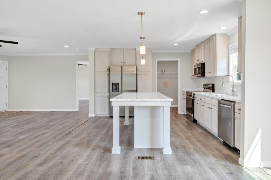 Furnished interior view inside a new home in , Cross (Image 8).