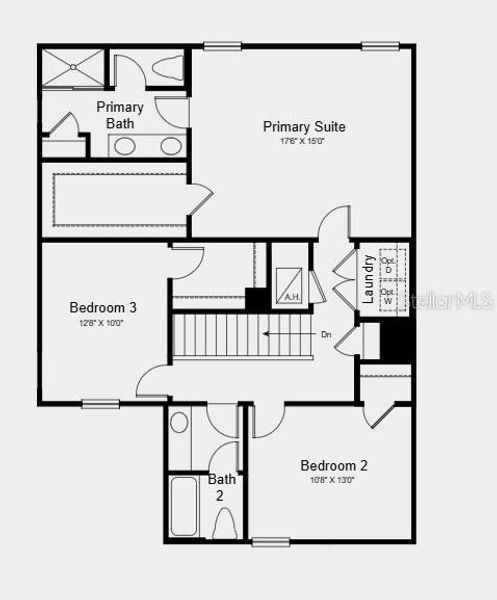 2D floor plan layout of this home in Waterstone, Groveland, FL (Image 4).