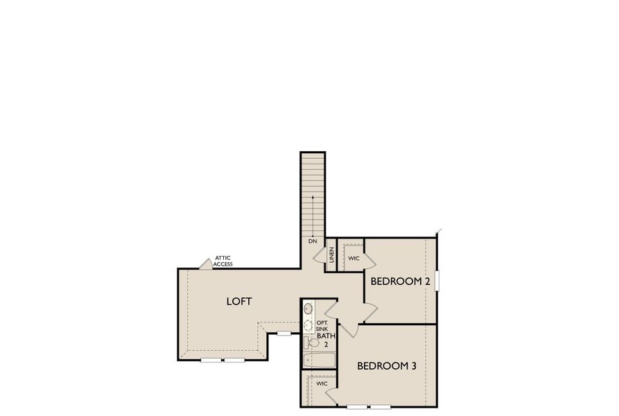 2D floor plan layout for the Carson by Ashton Woods in Meadow Park, Melissa, TX (Image 5).