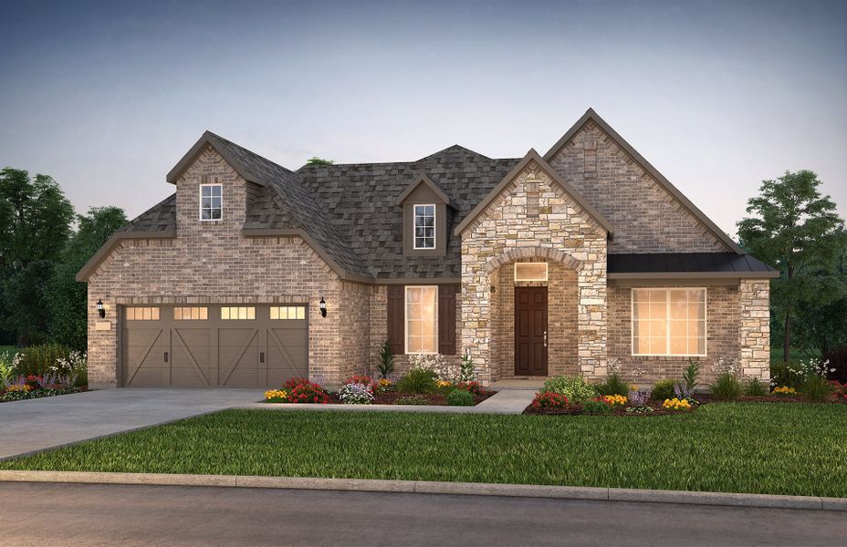 The Stardom, a one-story home with 2-car garage, shown with Home Exterior FC201