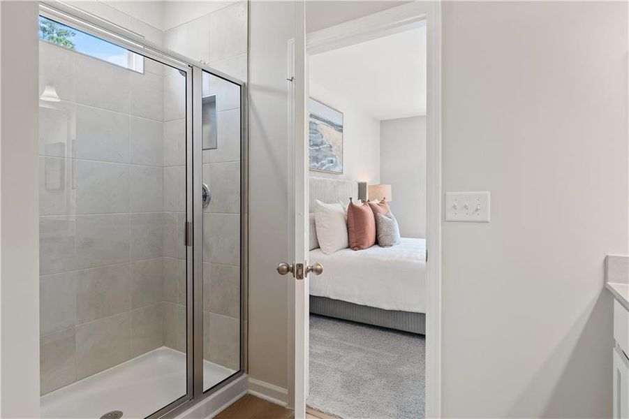 Furnished interior view inside a new home in Enclave at Evergreen, Fairburn (Image 21).