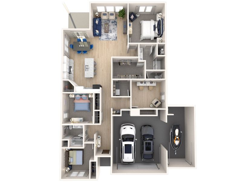 2D floor plan layout for the Newport by Meritage Homes in Briarcreek - Bronze Series, Cane Ridge, TN (Image 4).