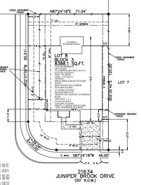 21634 Juniper Brook Drive preliminary plot plan