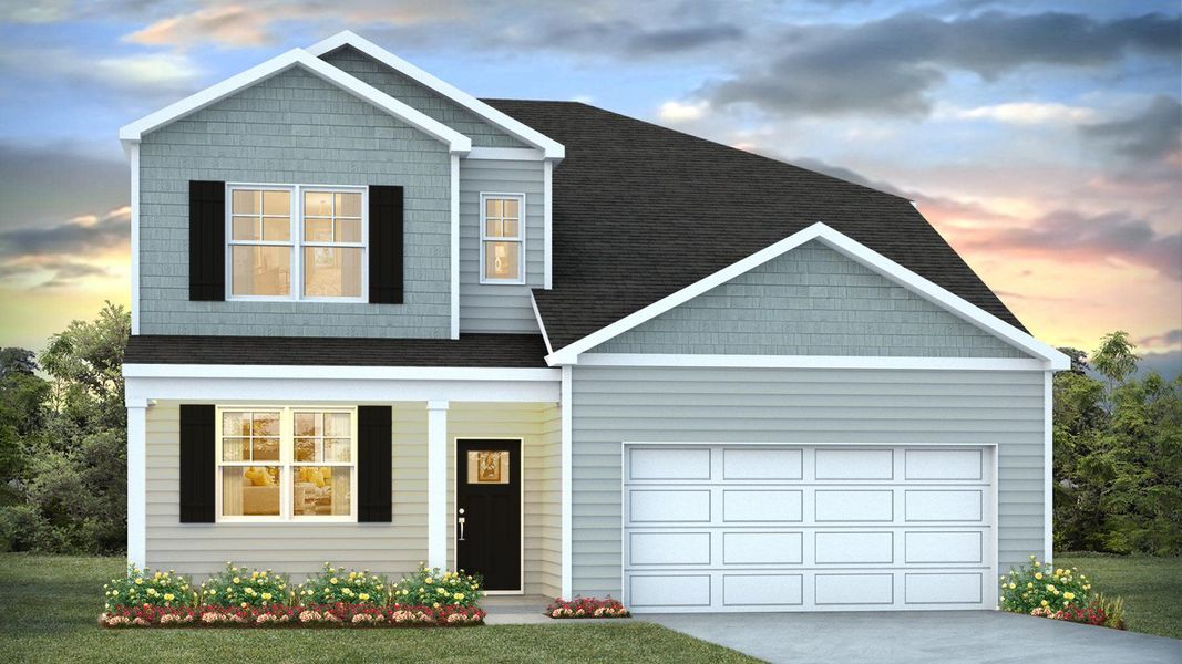 Representative exterior photo of a completed home built from the SALEM by D.R. Horton in Lakeview at Kitfield, Moncks Corner, SC (Image 2).