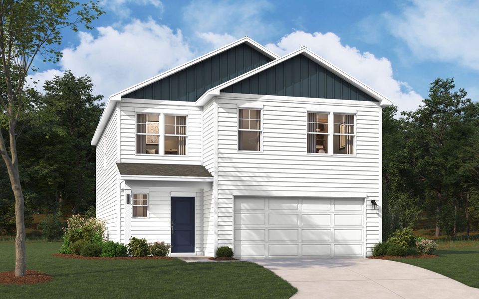 Representative exterior photo of a completed home built from the Frazier by Stanley Martin Homes in Essence at Bent Creek Village, Thomson, GA (Image 1). Representative exterior photo of a completed home built from the Frazier by Stanley Martin Homes in Essence at Bent Creek Village, Thomson, GA (Image 1).