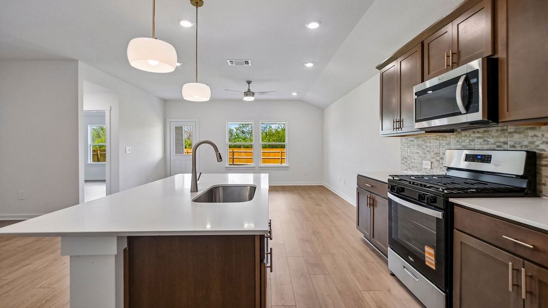 Furnished interior view inside a new home in Trails at Wildhorse, Austin (Image 8).