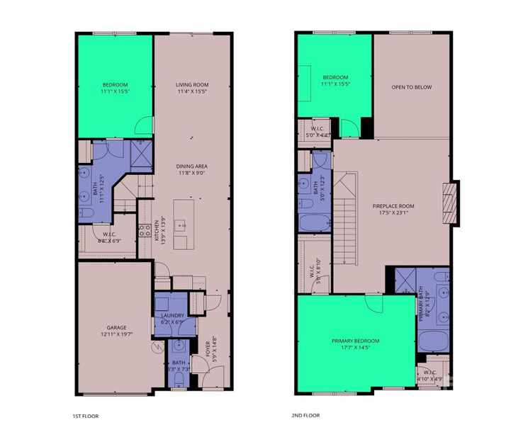 2D floor plan layout of this home in Somerset, Fort Mill, SC (Image 5).