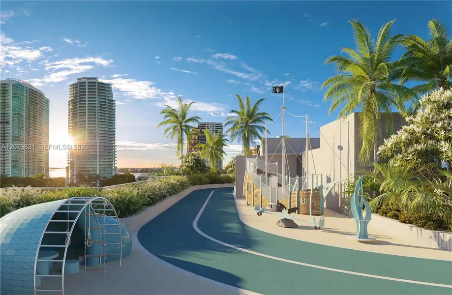 Childs outdoor play and 1/4 mile running track Childs outdoor play and 1/4 mile running track