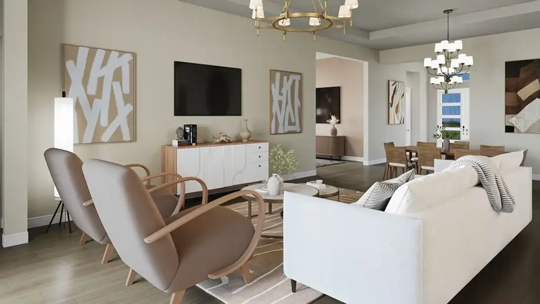 Representative furnished interior of a home built from the Argenta by Taylor Morrison in Esplanade at Pinewalk, St. Johns (Image 7). Representative furnished interior of a home built from the Argenta by Taylor Morrison in Esplanade at Pinewalk, St. Johns (Image 7).