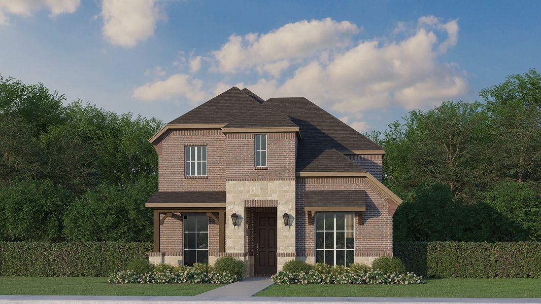 Plan 1409 Elevation B with Stone