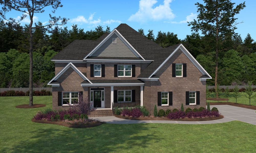 Representative exterior photo of a completed home built from the Berkeley by Hurricane Builders in Mount Vintage, North Augusta, SC (Image 27).
