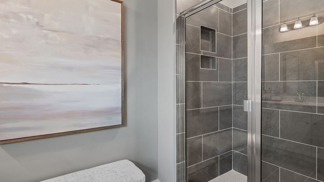 Furnished interior view inside a new home in Cambria at Traditions, Hampton (Image 30).